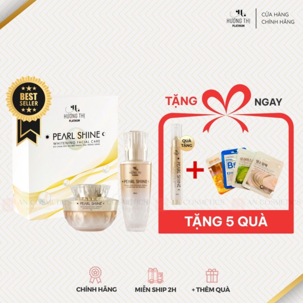 bộ chăm sóc da mặt trắng sáng pearl shine hương thị tặng 5 quà