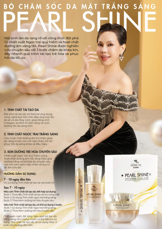 hướng dẫn sử dụng bộ chăm sóc da mặt ngọc trai trắng sáng Pearl Shine Hương Thị