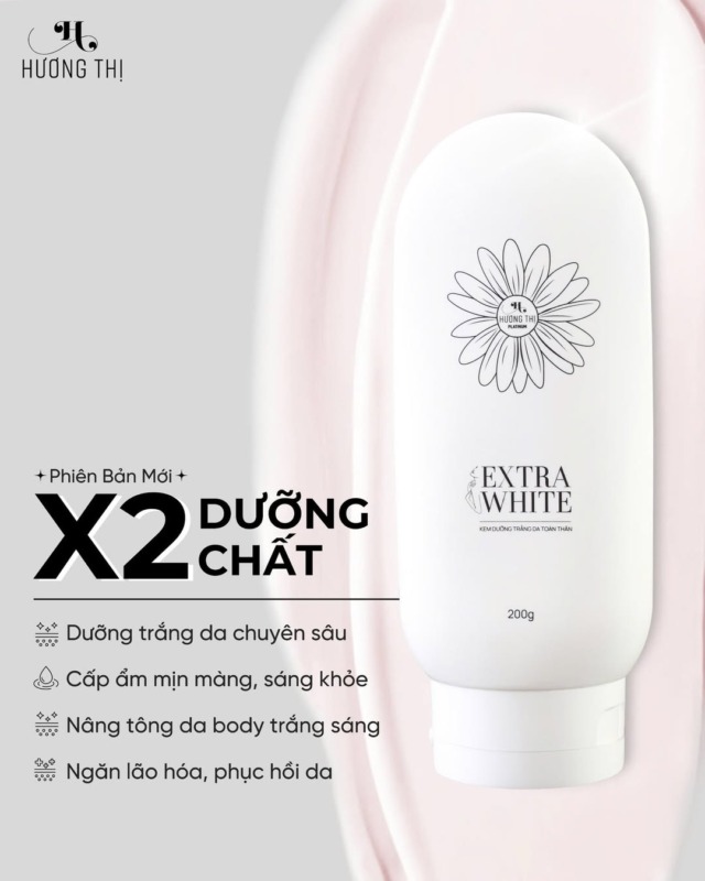 phiên bản mới kem dưỡng thể trắng da hương thị extra white